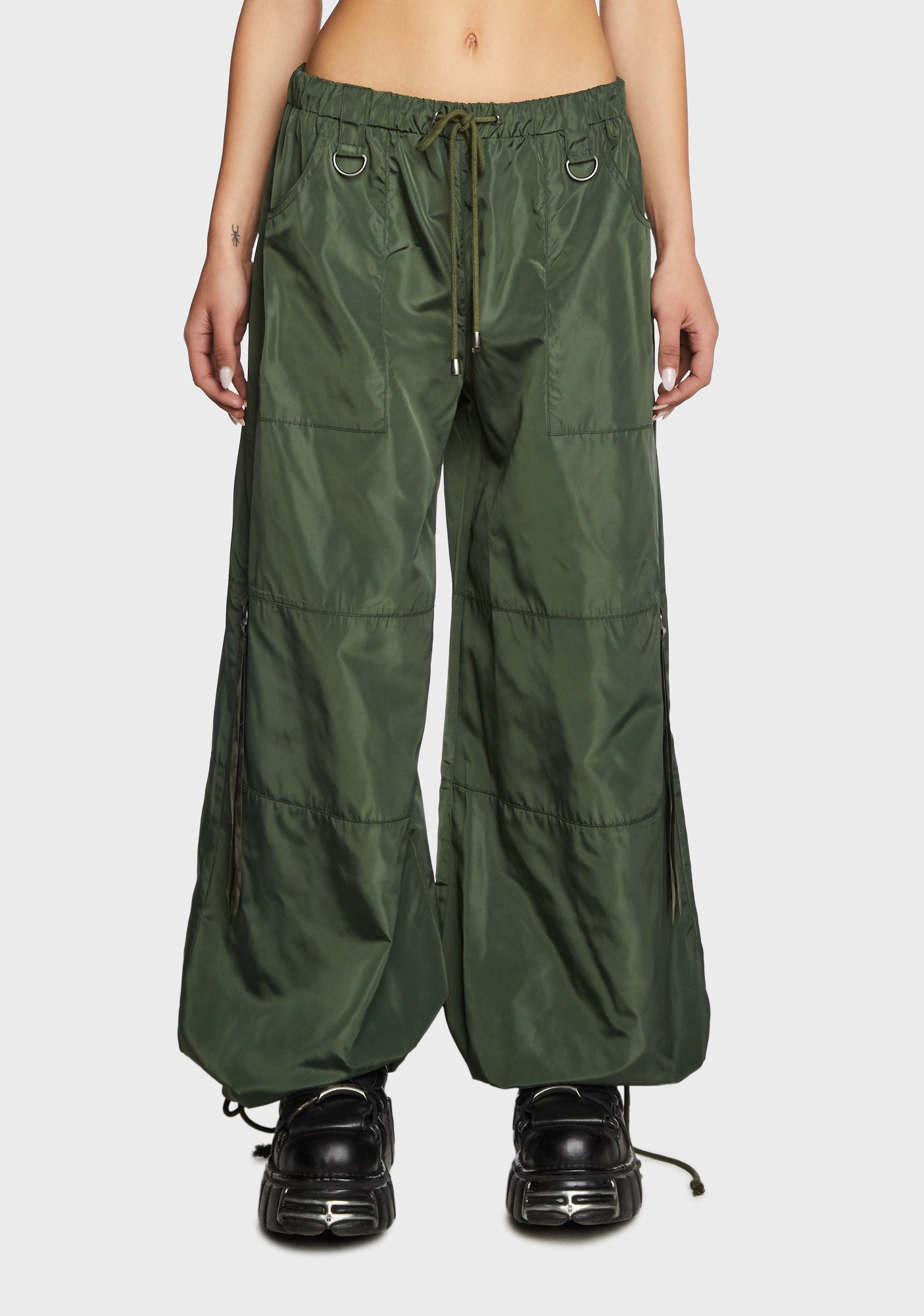 melt the lady leather parachute pants