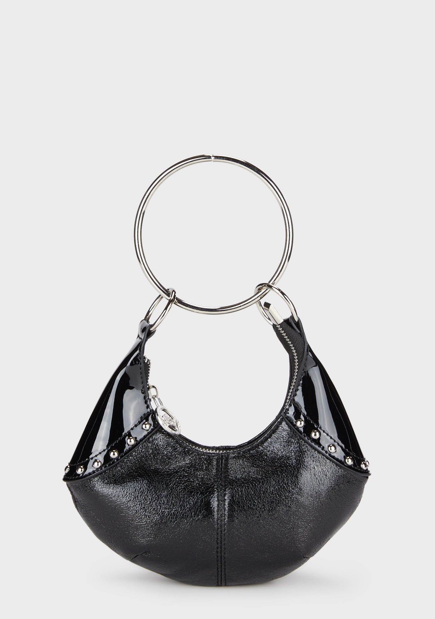Generation Kiss Vegan Leather Stud O Ring Handbag Black Dolls Kill