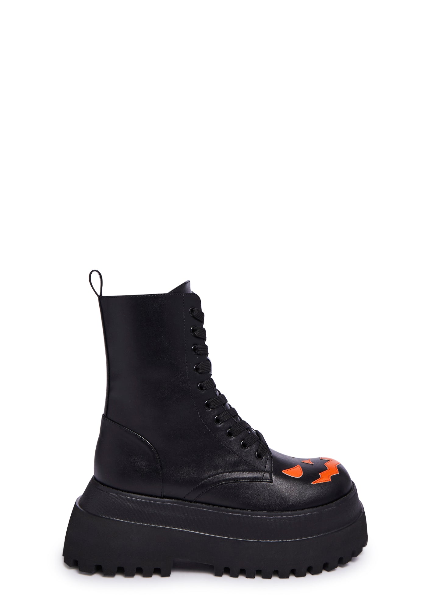 Trickz N' Treatz Jack O Lantern Combat Boots - Black – Dolls