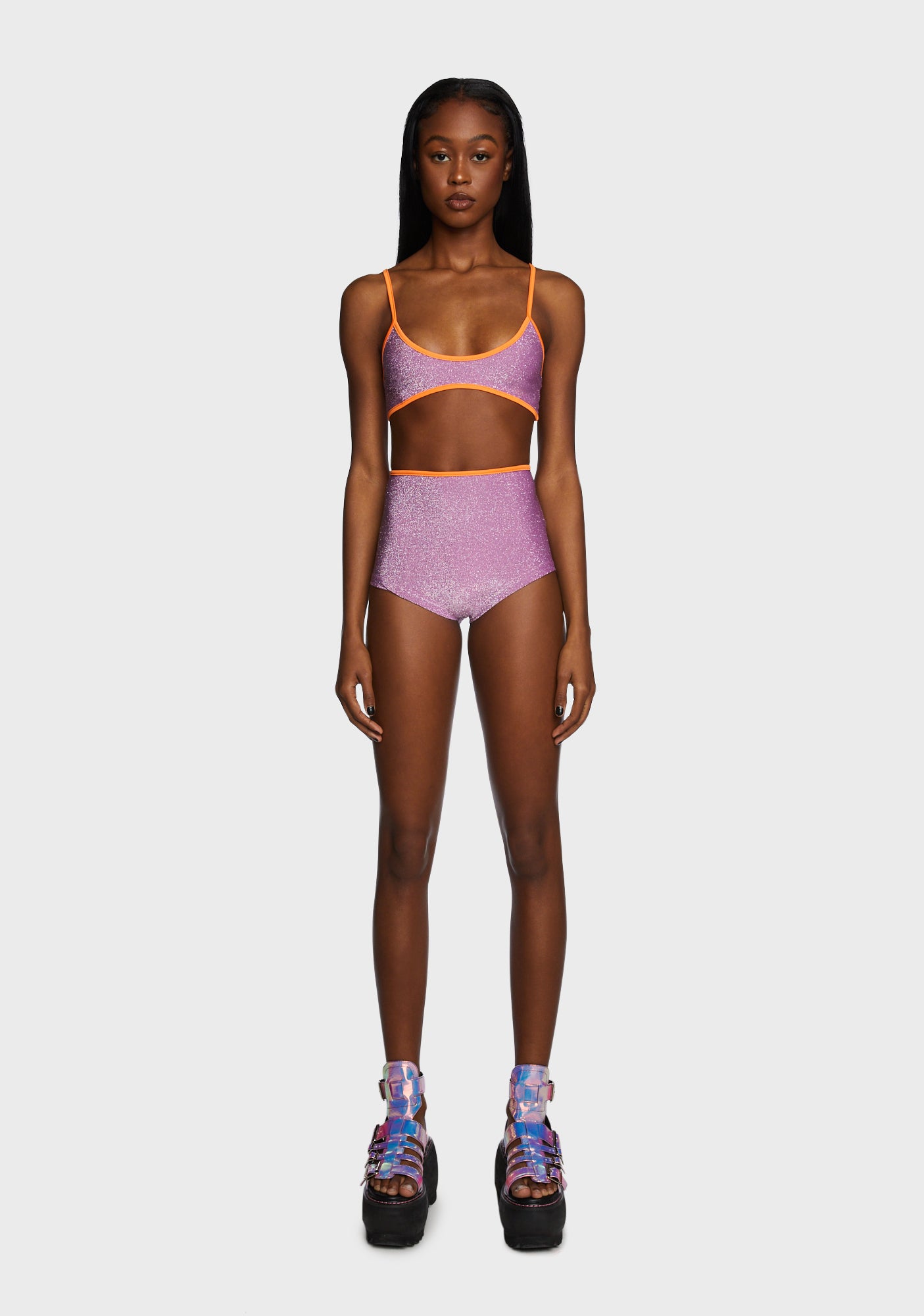 Sparkly high waisted bikini hotsell