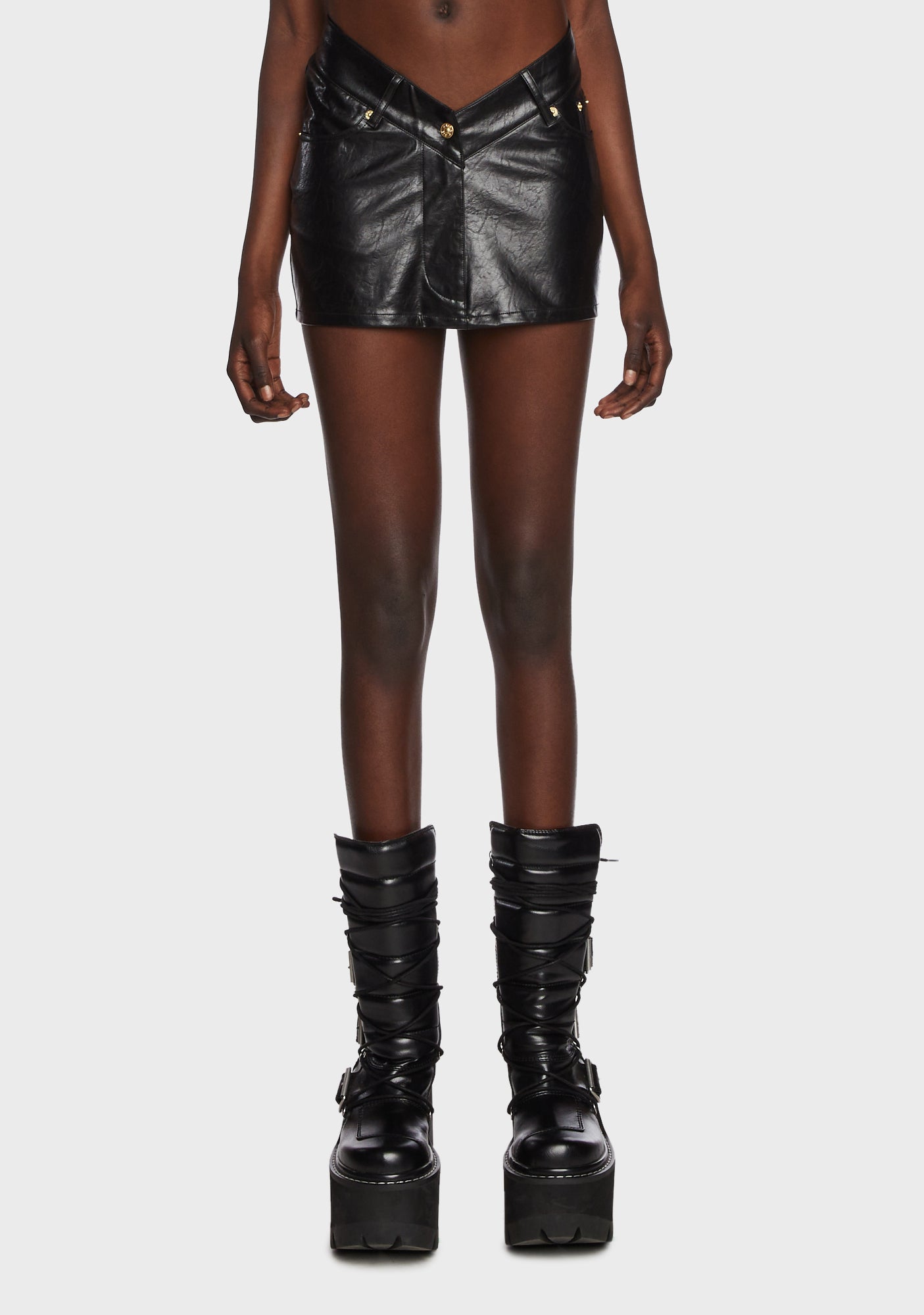 Jagger Stone Vegan Leather Mini Skirt Black Dolls Kill