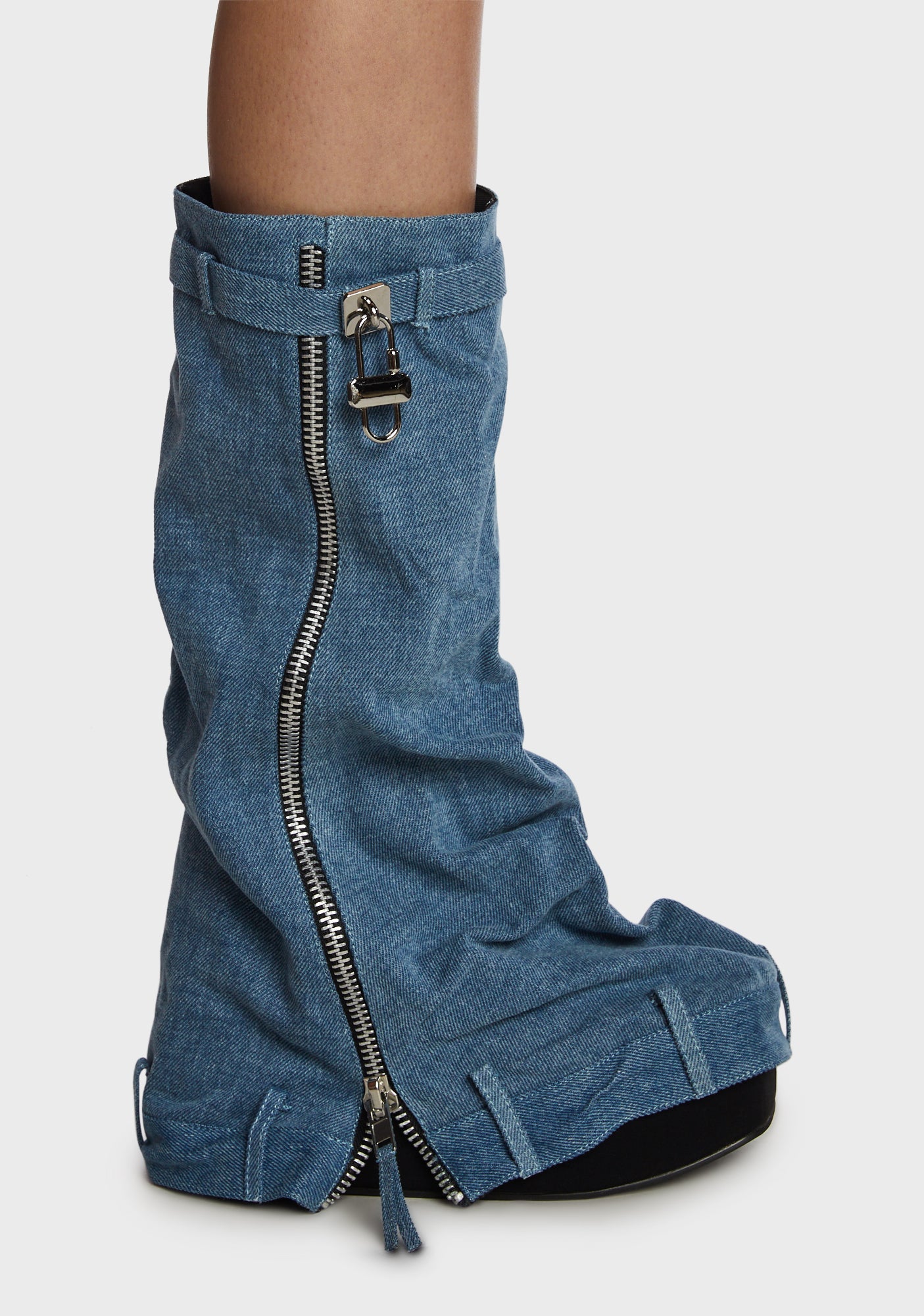 Denim boots online clearance