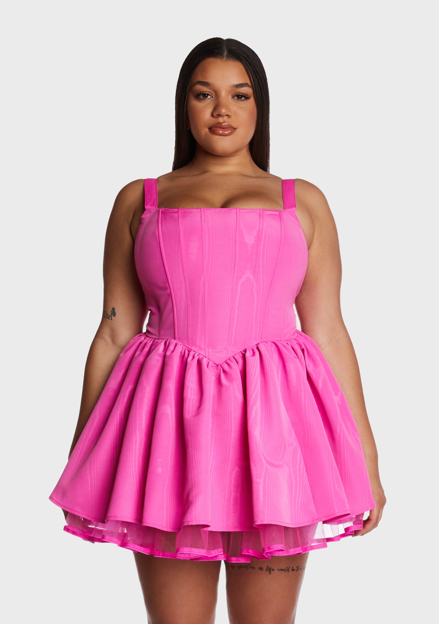 Plus Magic Moves Corset Dress- Hot Pink – Dolls Kill