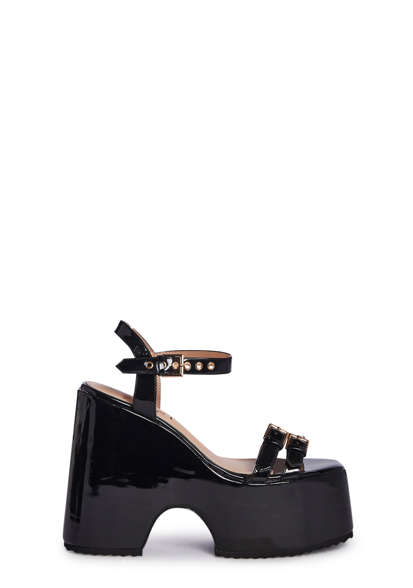 Lemon By Privileged Platform Wedge Sandals - Black – Dolls Kill