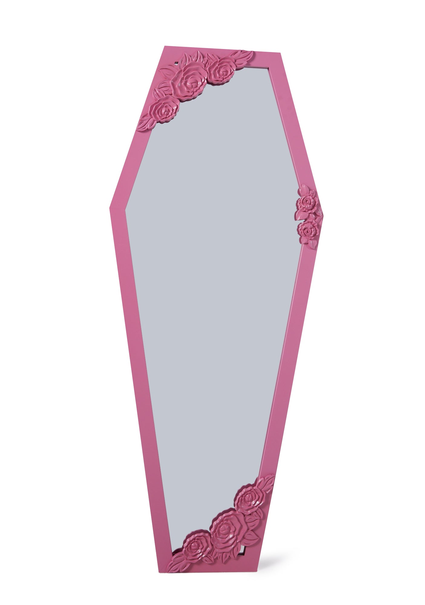 Dolls Home Coffin Shaped Wall Mirror - Pink