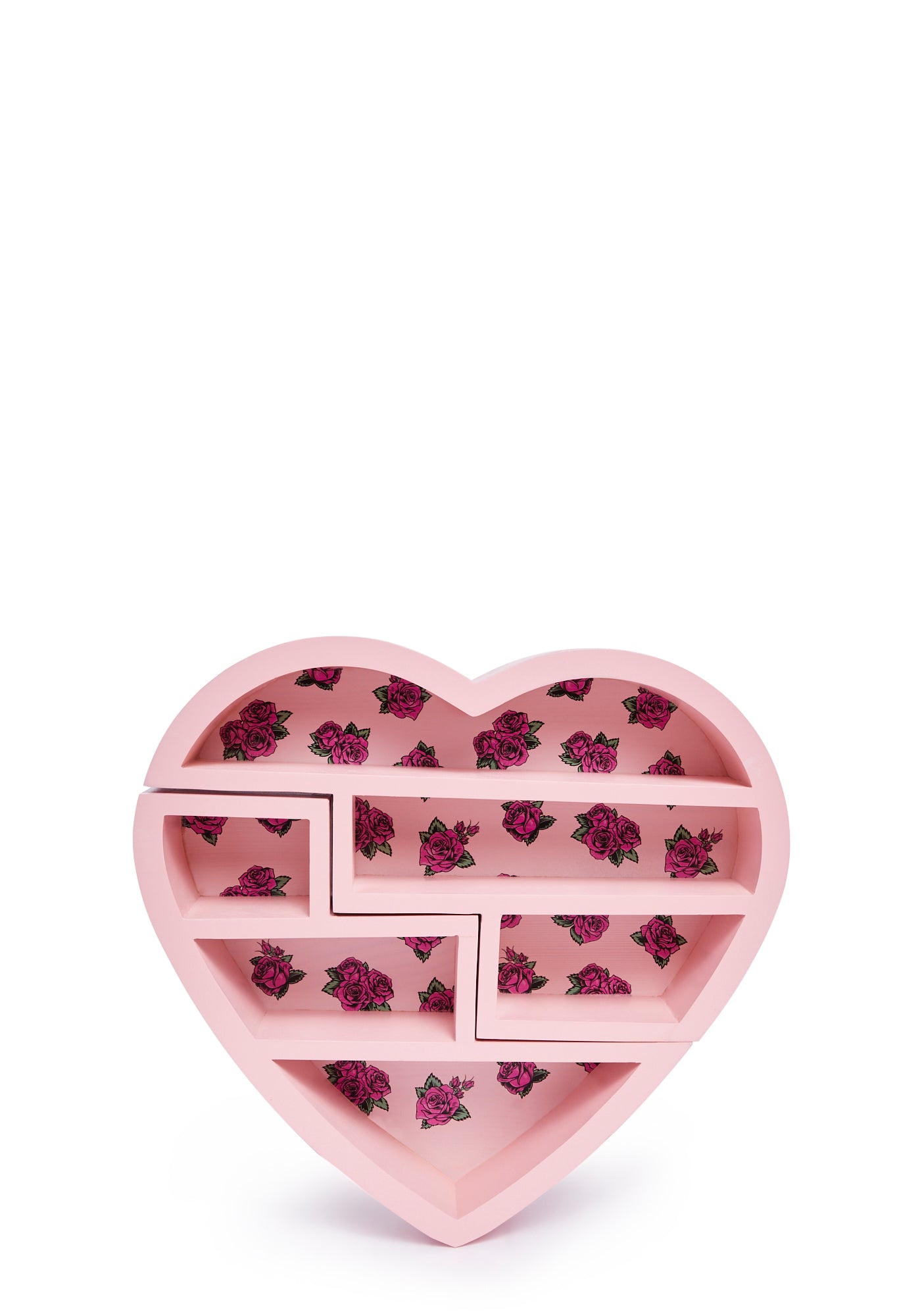 Dolls Home Broken Heart Floral Print Shelf - Pink