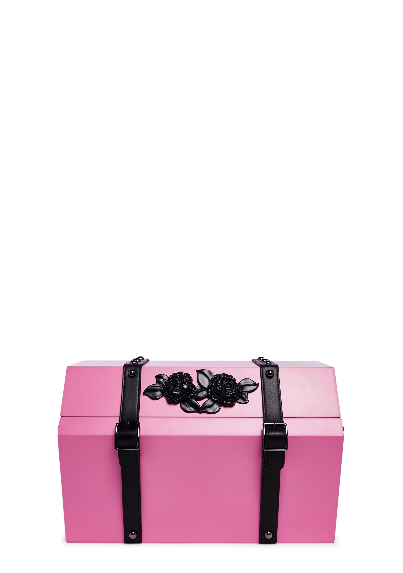 Dolls Home Wooden Rose Coffin Jewelry Box - Pink