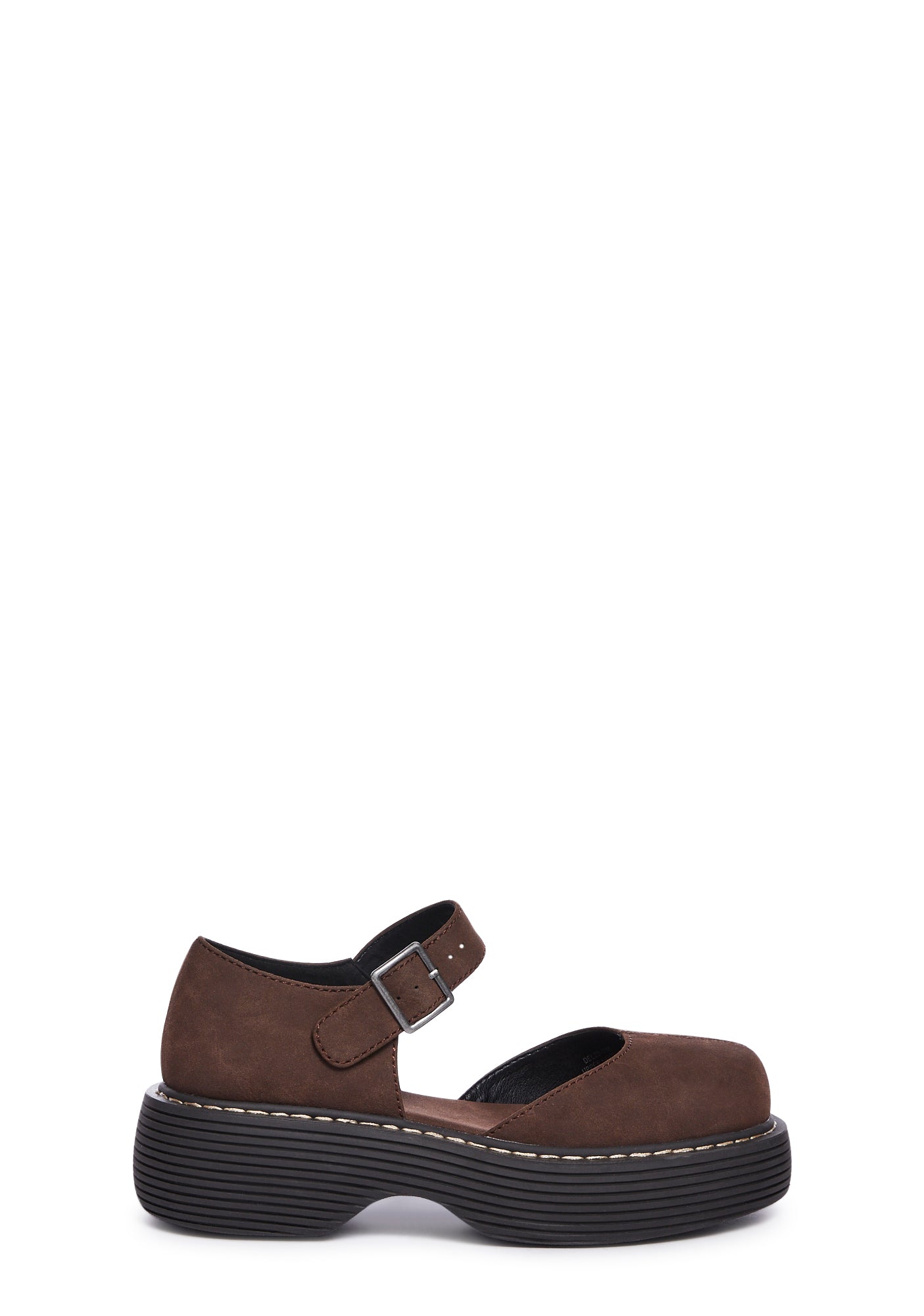 Delia's Vegan Suede Platform Mary Janes - Brown â Dolls Kill