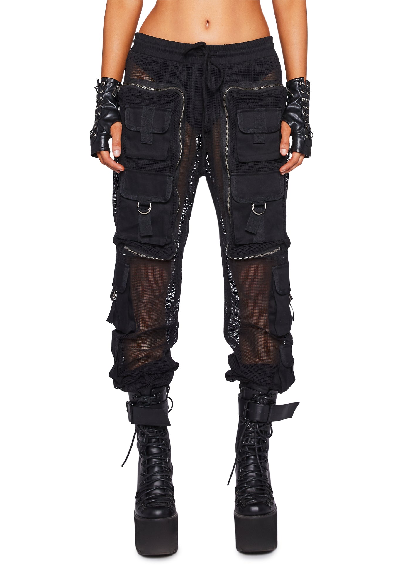 Complex Nights Fishnet Cargo Pants – Dolls Kill