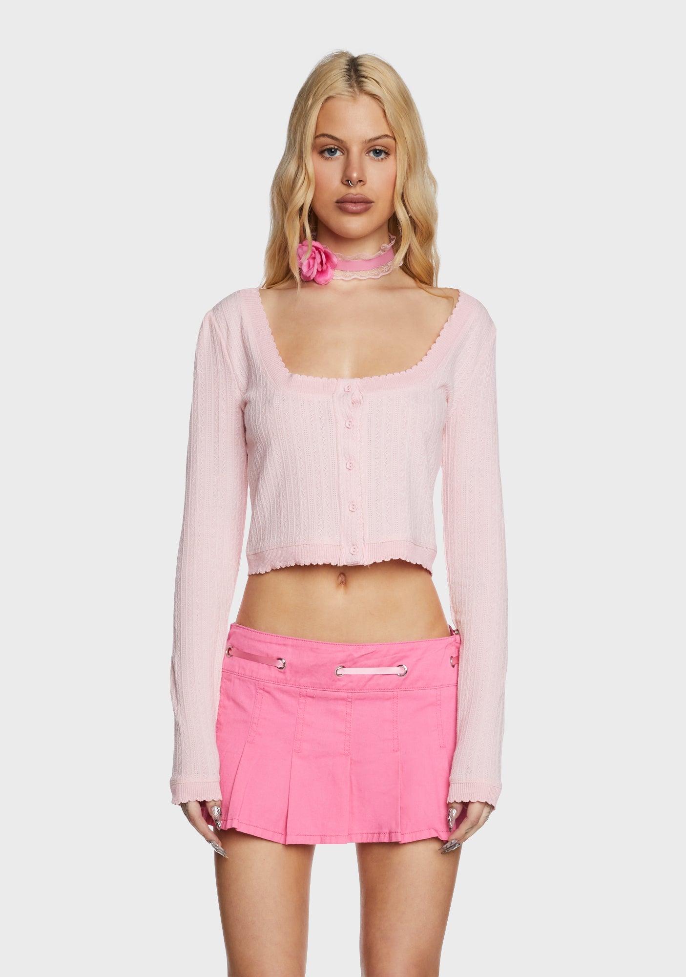 Sugar Thrillz Knit Scoop Cardigan - Pink – Dolls Kill