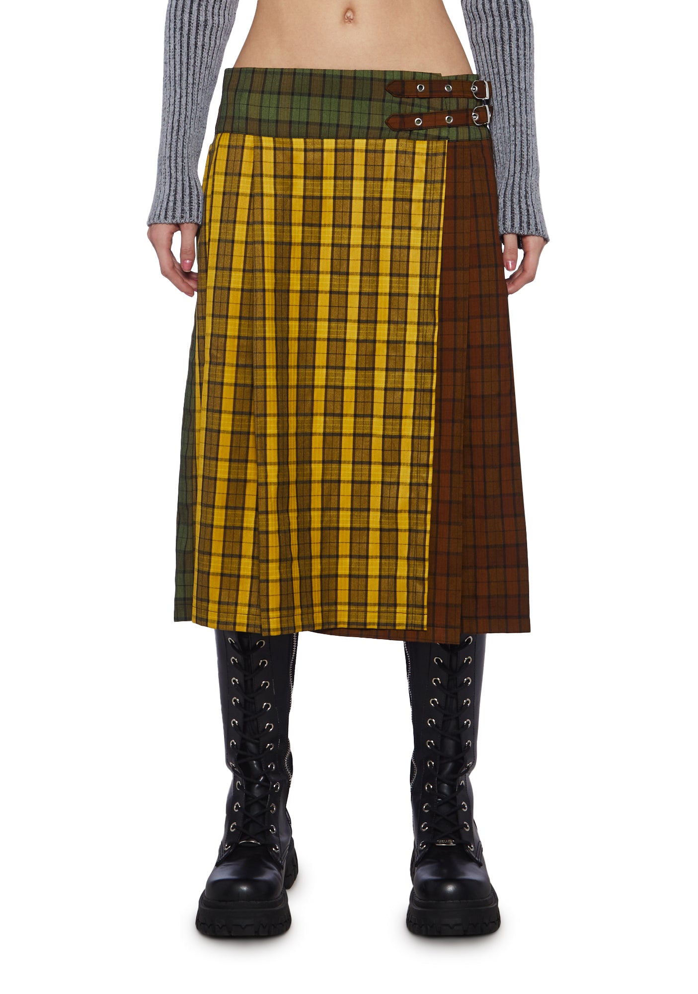 Plaid midi sale skirt queen