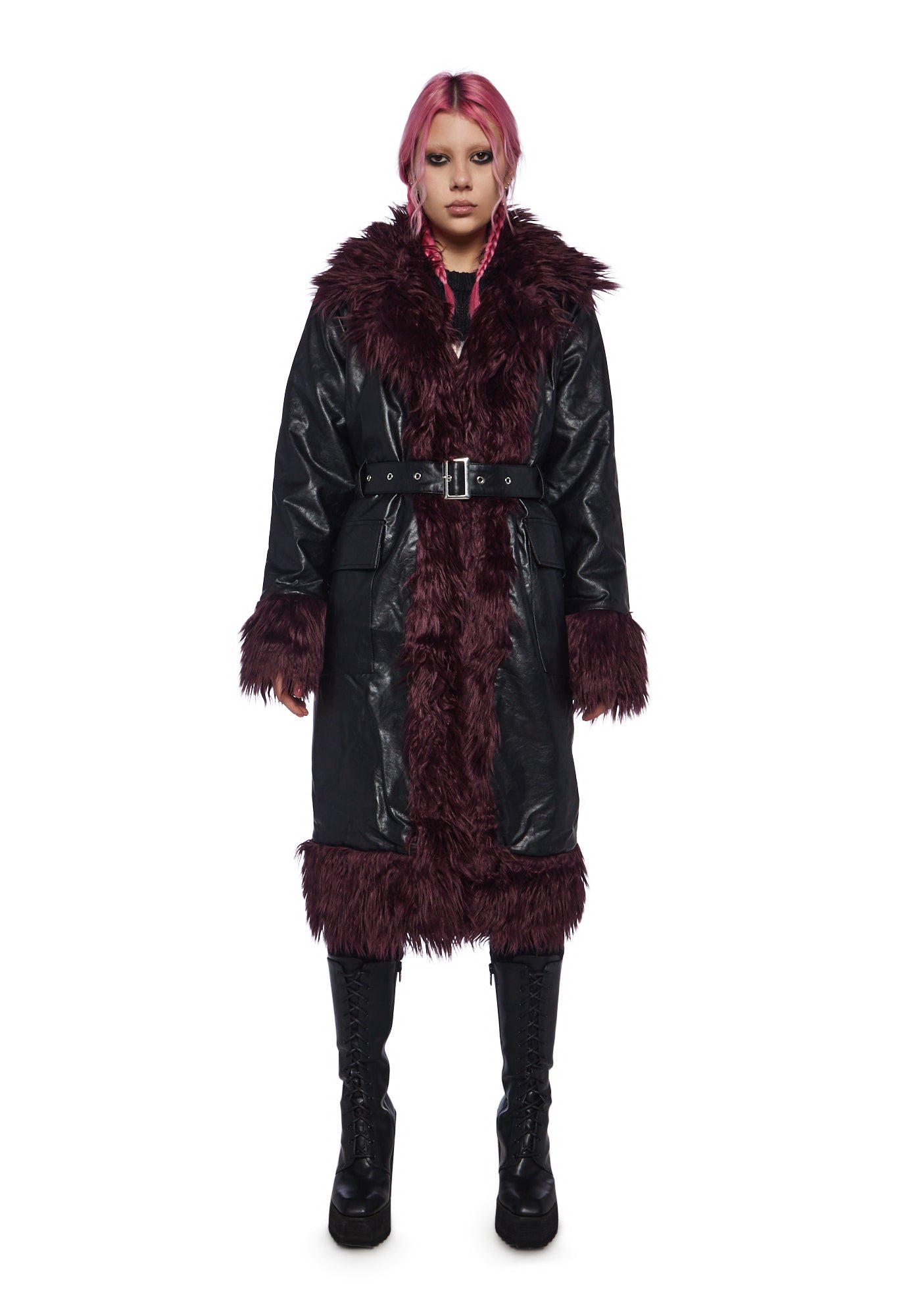 Ursula black padded faux fur hooded coat new arrivals