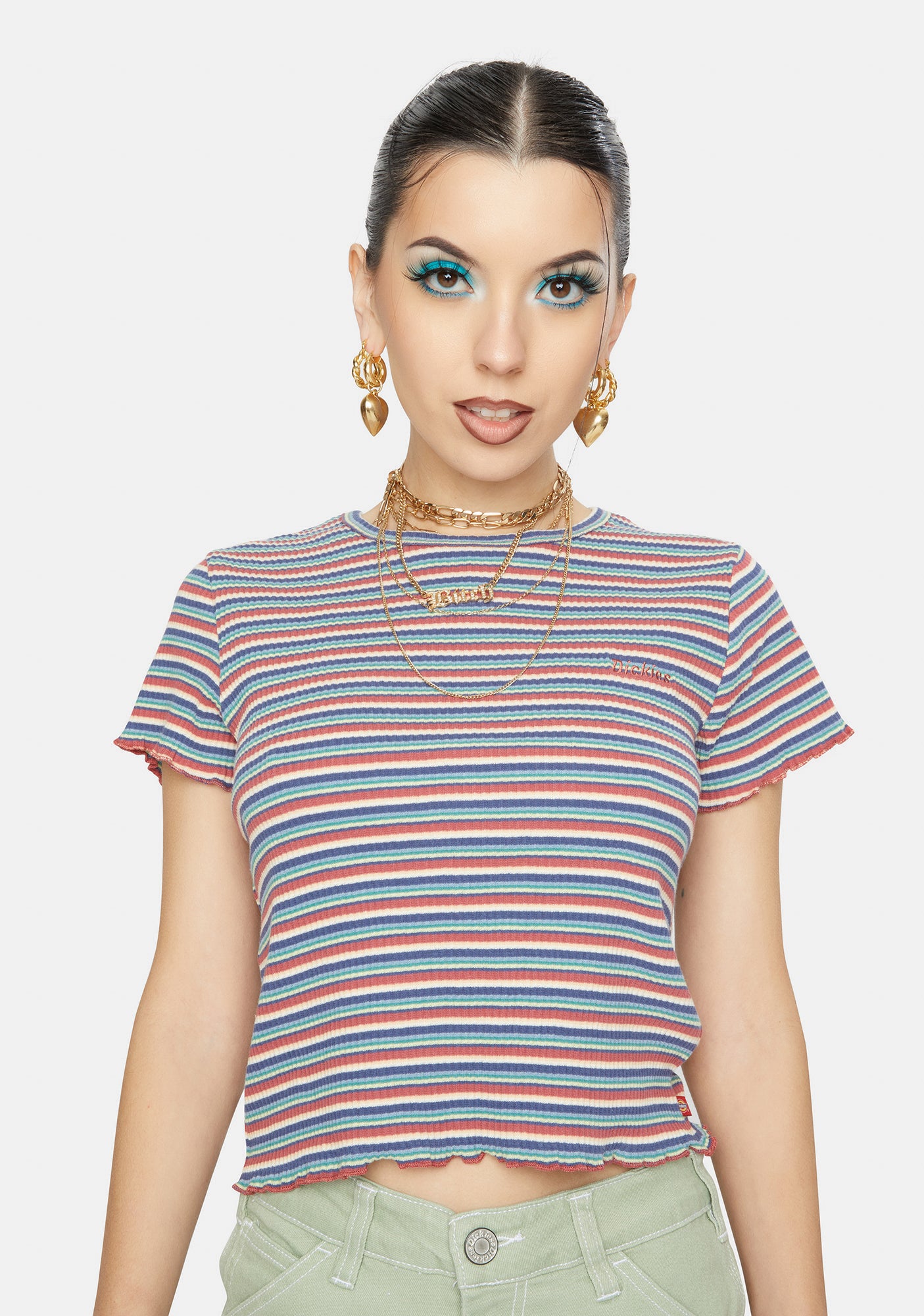 Multi Stripe Baby Tee Dolls Kill