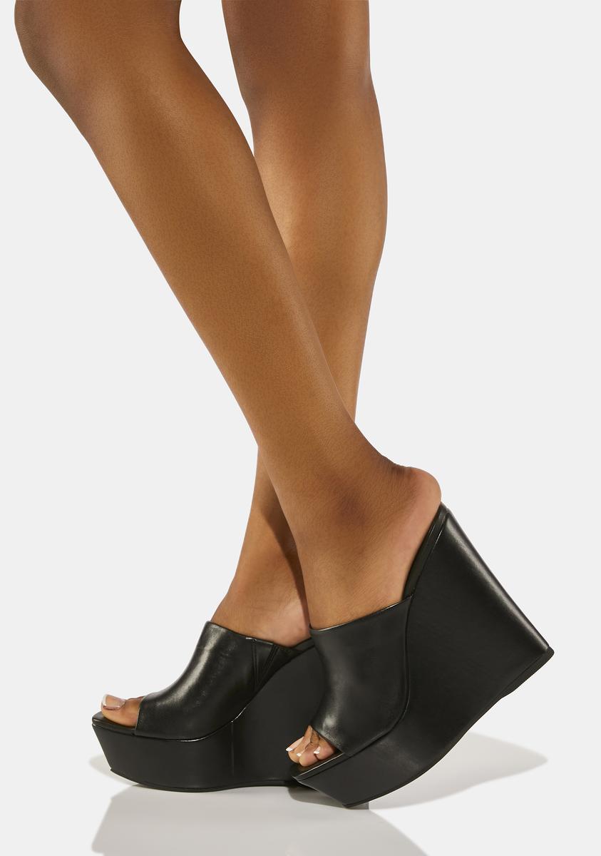 Steve Madden Platform Wedges Black Dolls Kill