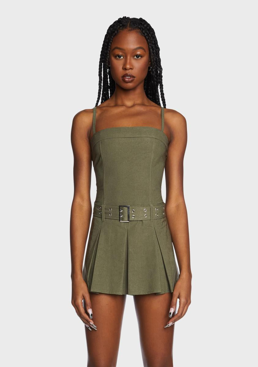 Generation Kiss Belt Pleated Mini Dress