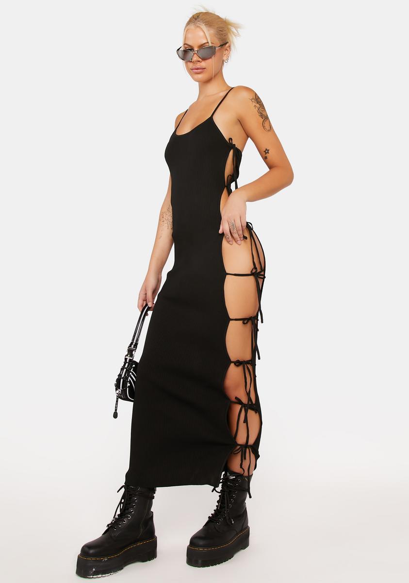 lioness knit dress Lioness knit ruched off the shoulder drop waist pleated maxi dress in navy