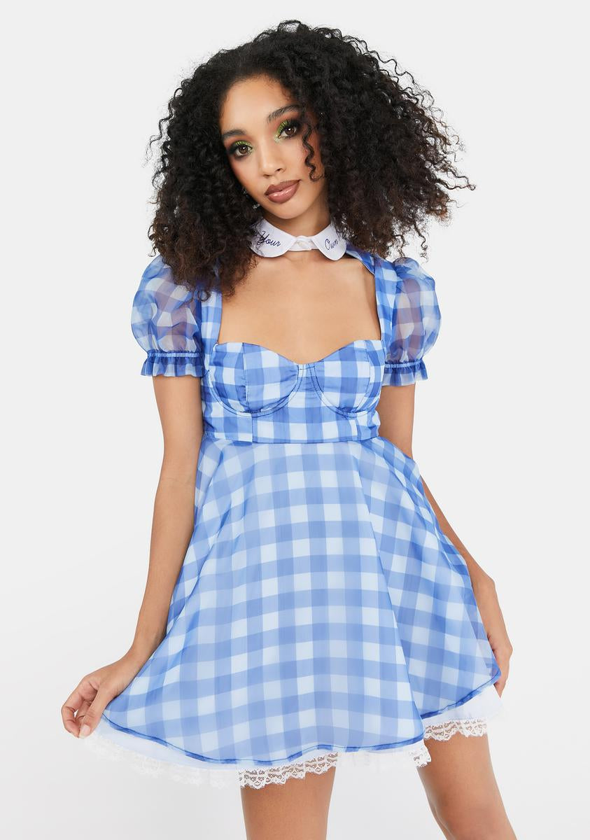 Dolls Kill X Wizard Of Oz Organza Gingham Dress