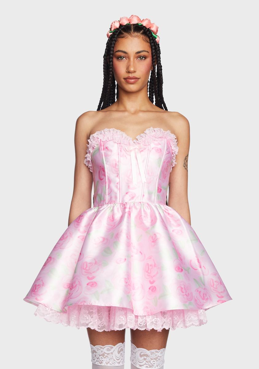 forever fancy corset dress Sugar Thrillz Strapless Taffeta Corset Dress