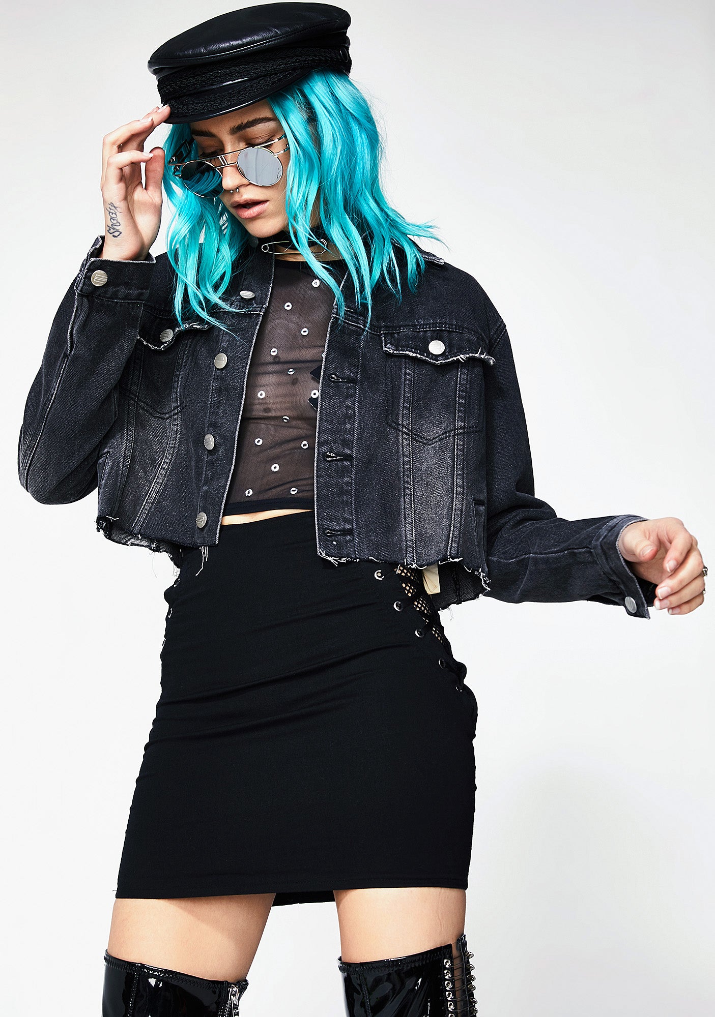 Cut Off Oversized Denim Jacket main image 1