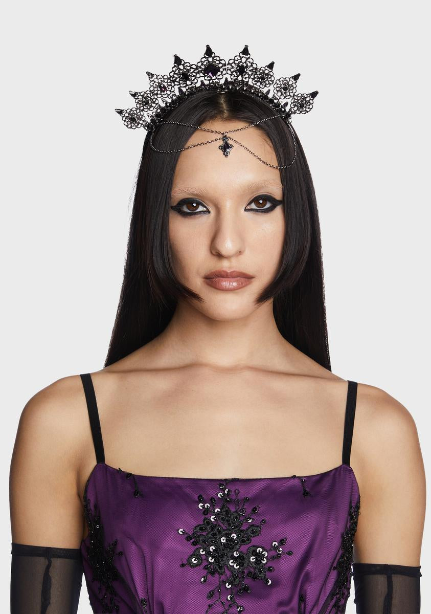 Unholy Filigree Jewel Crown Silver Dolls Kill