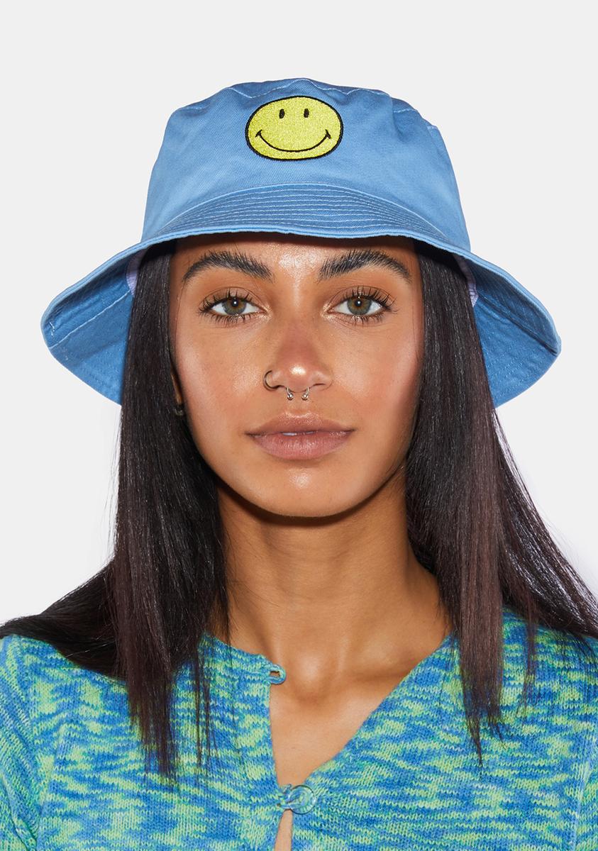 By Samii Ryan Embroidered Smiley Face Patch Bucket Hat Dolls Kill