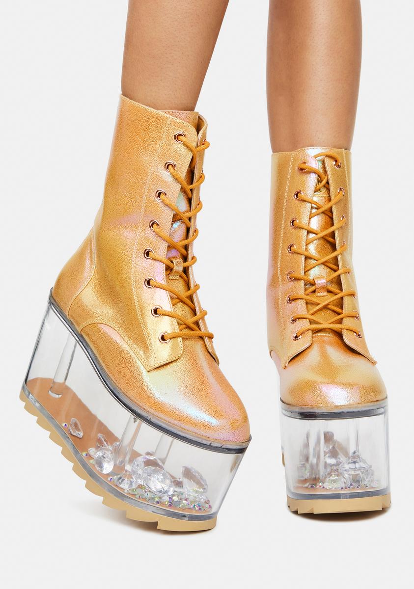 Y.R.U. Goldust Qloud Ultra Platform Boots – Dolls Kill