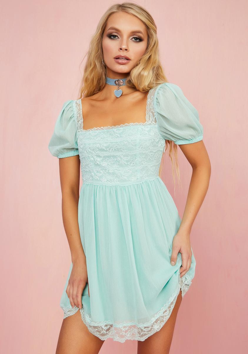Sugar Thrillz Lace Babydoll Dress - Mint Green Blue Dolls Kill Sugar Thrillz Lace Babydoll Dress - Mint Green Blue Dolls Kill
