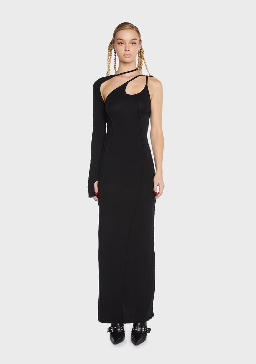 kiki maxi dress Kiki Riki One Shoulder Sleeve Maxi Dress