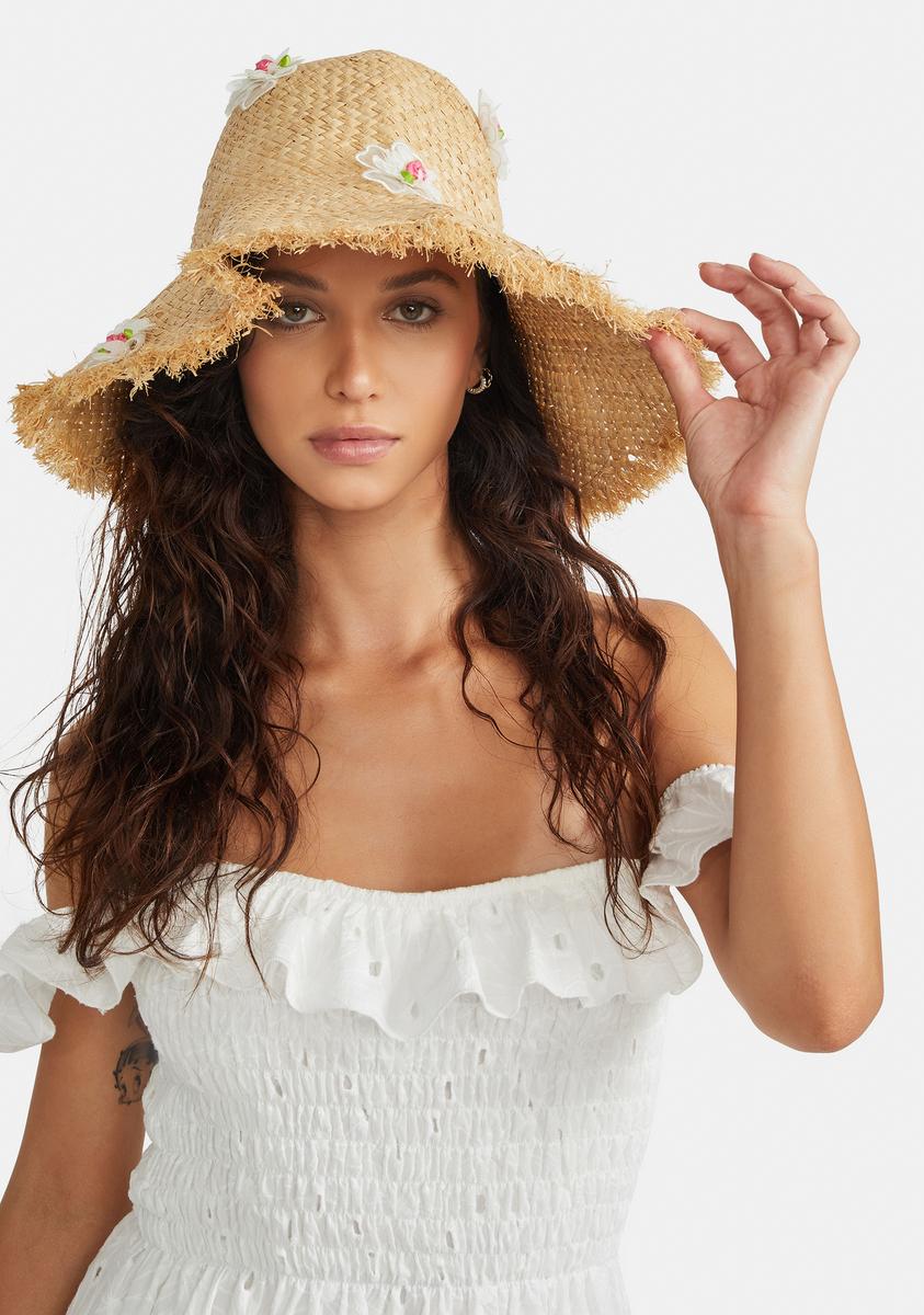 Dolls Kill Extra Wide Brim Straw Hat Giant Floppy Straw Hat ｜Wide Brim Designer Sunhat｜Eric  main image 4