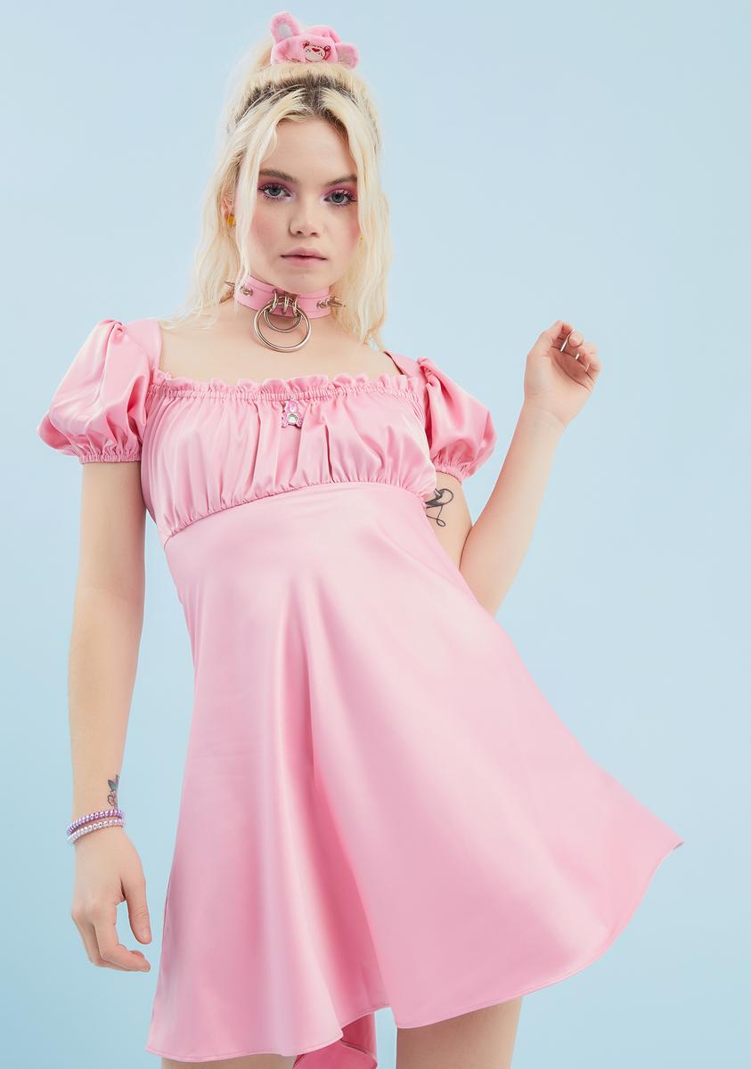 Dolls Kill X Care Bears Ruched Satin Charm Dress Dolls Kill X Care Bears Ruched Satin Charm Dress