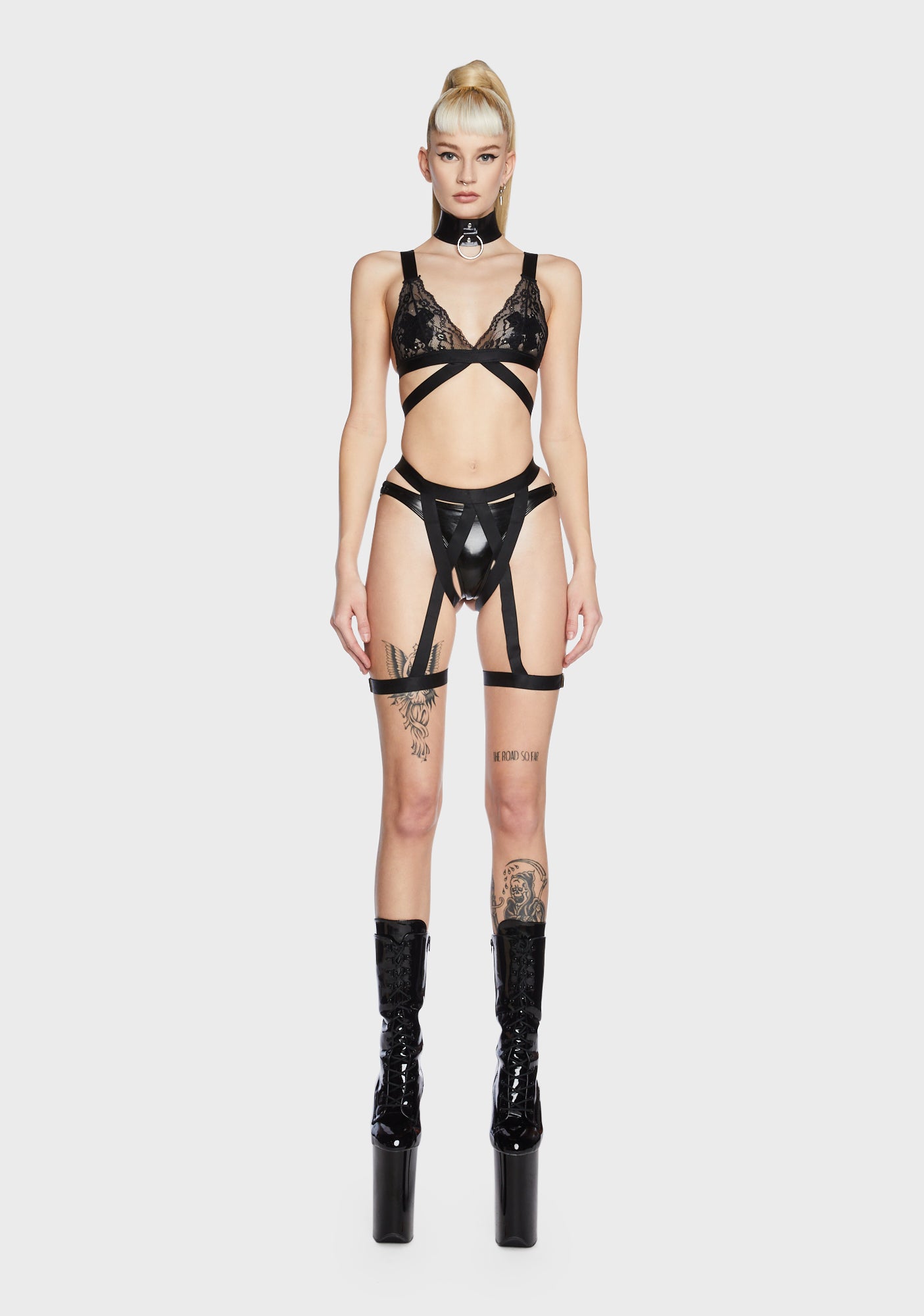 Sheer Lace Bra And Strappy Garter Set - Black Dolls Kill Sheer Lace Bra And Strappy Garter Set - Black Dolls Kill