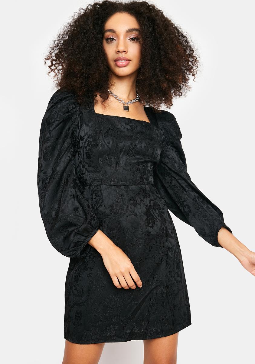 Glamorous Black Brocade Mini Dress Glamorous Black Brocade Mini Dress