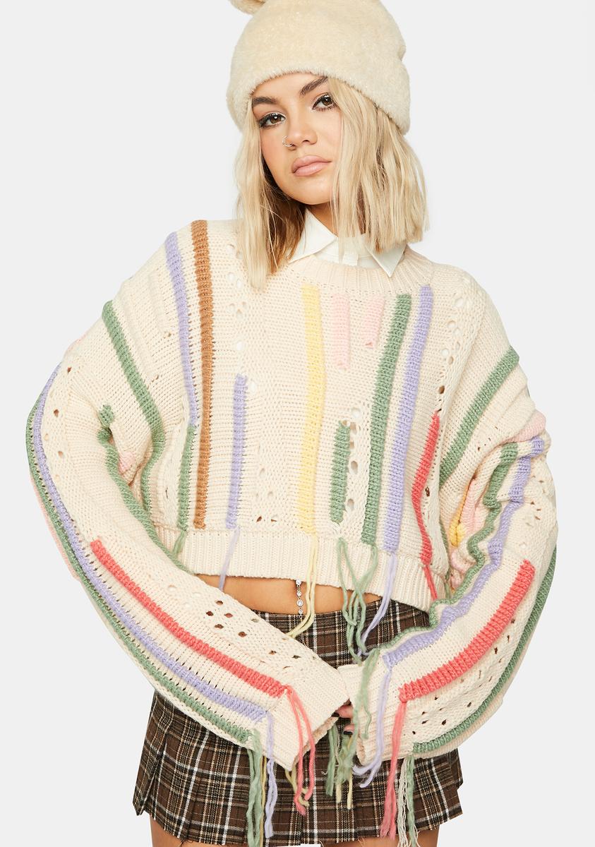 Knitted Sweater Ragged Priest Rainbow Jumper Ragged Priest Rainbow