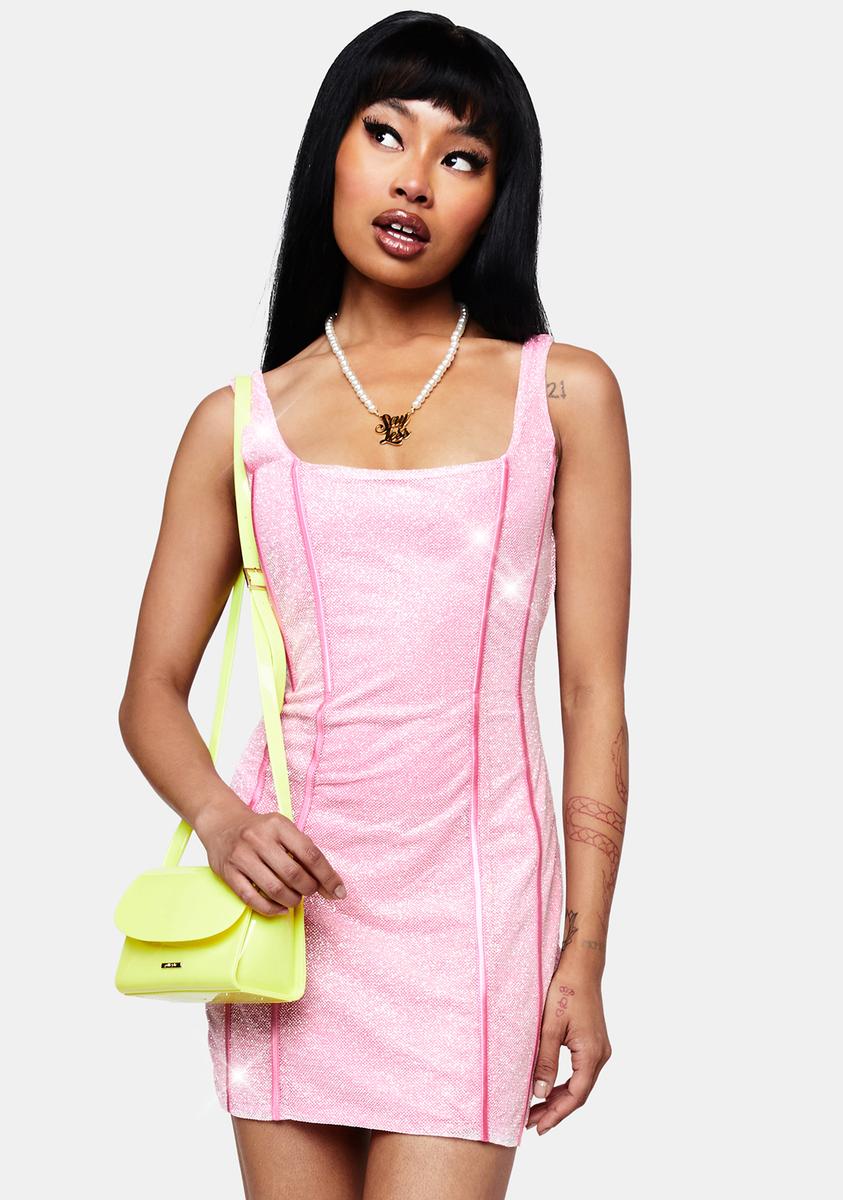 elsie and fred pink dress Elsie & Fred Rose Print Mini Slip Dress