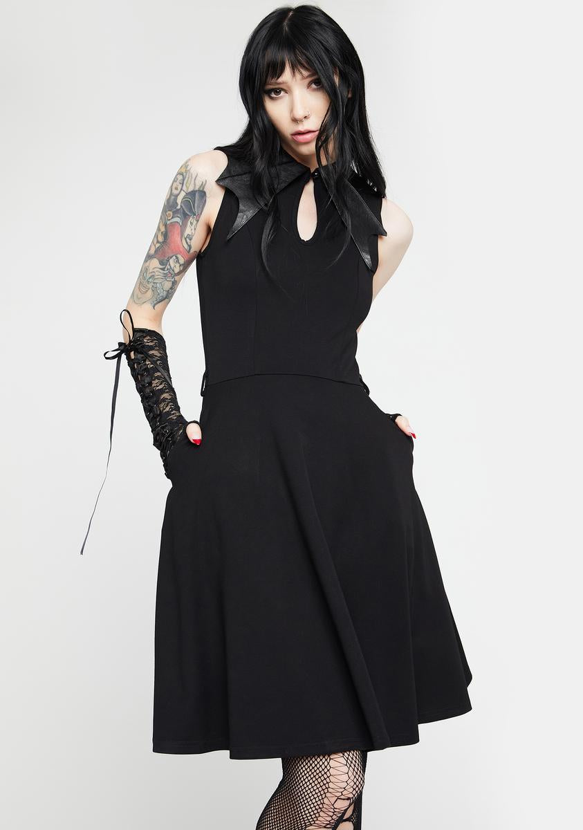 Jawbreaker Bat Collar Flare Dress – Dolls Kill