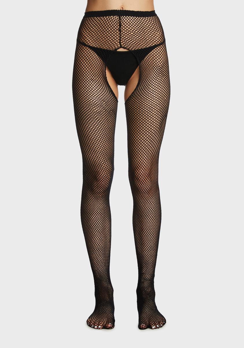 Night Take It Easy Fishnet Crotchless Tights