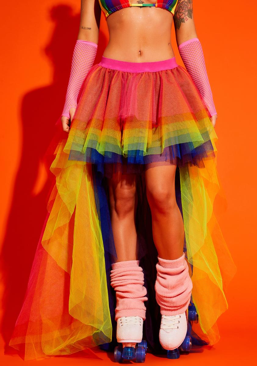 High low on sale skirt rainbow