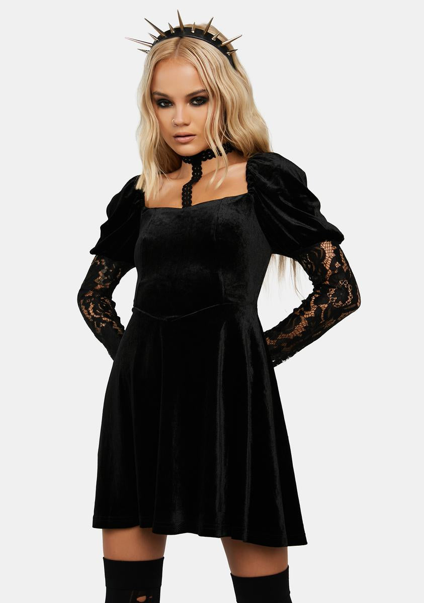 black gothic skater dress Killstar - Evil Fates Skater Black