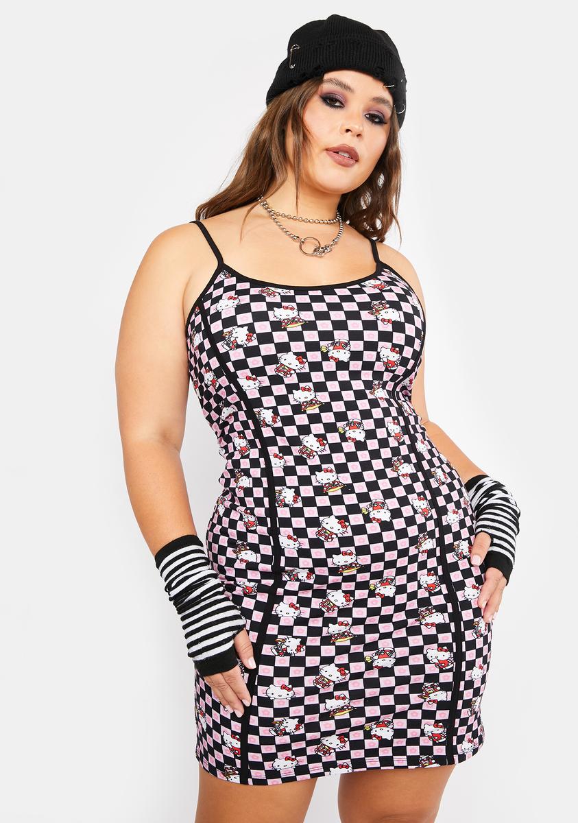 Plus Size NGOrder Hello Kitty Checkered Mini Dress