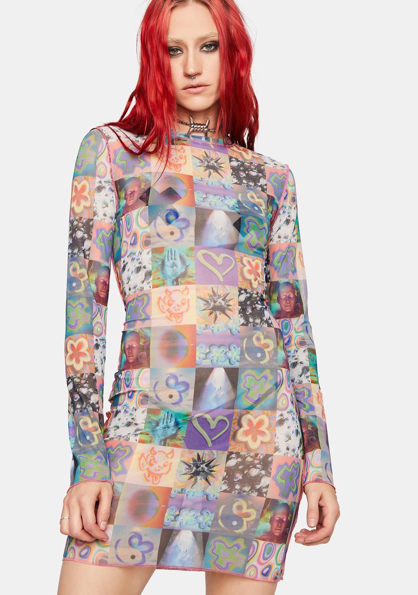 ragged priest mesh dress Slasher Floral Mesh Mini Dress