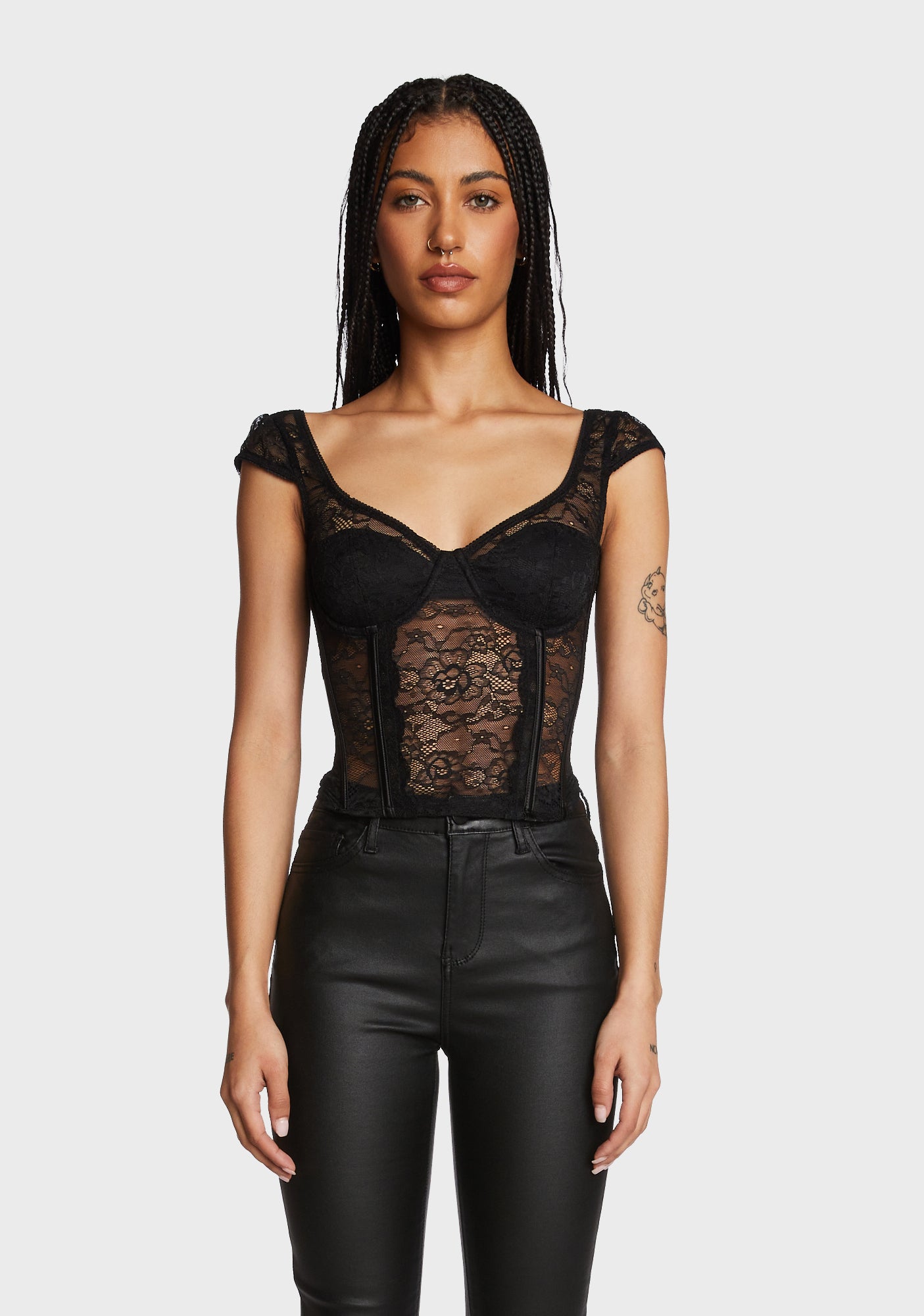 トップス meltthelady lace up layered corset black Amazon.com: ADELCE Women's Lace Up Boned Overbust Corset