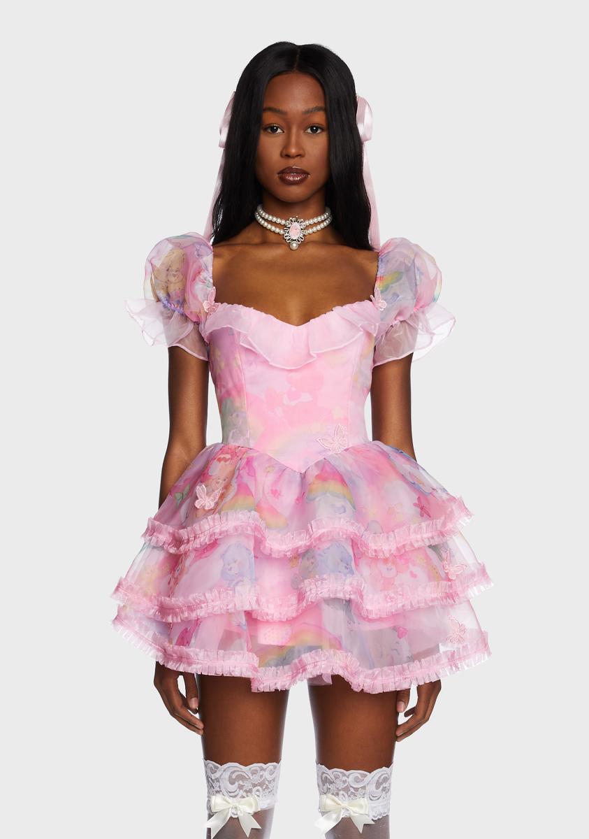 Dolls Kill x Care Bears Organza Printed Mini Dress Dolls Kill x Care Bears Organza Printed Mini Dress