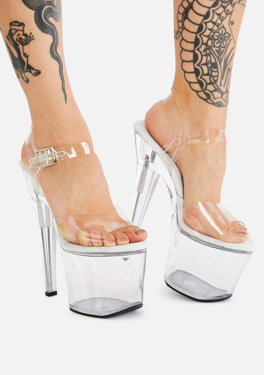 Pleaser Treasure Fillable Clear Heels – Dolls Kill