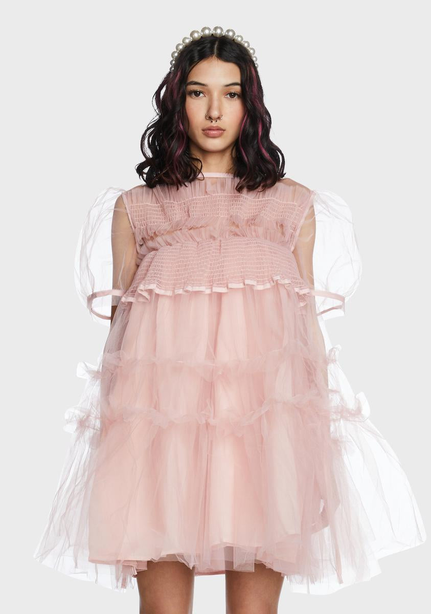 sister jane pink ruffle dress Sucre Ruffles Midi Dress