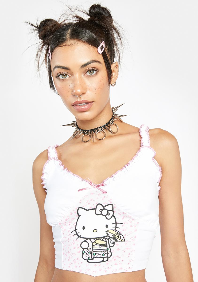white christmas dresses NGOrder Hello Kitty Lettuce Trim Corset Top