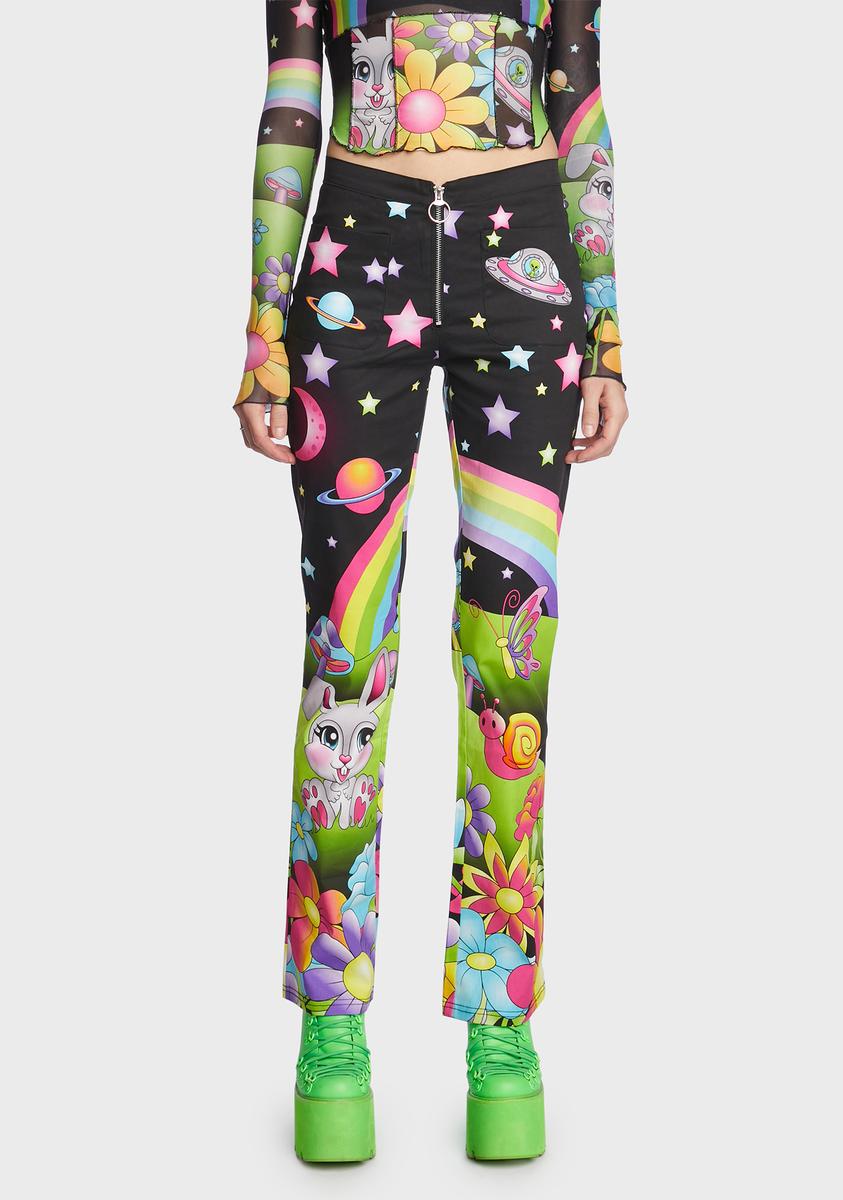 Current Mood Night Scene Graphic Twill Pants - Multi – Dolls