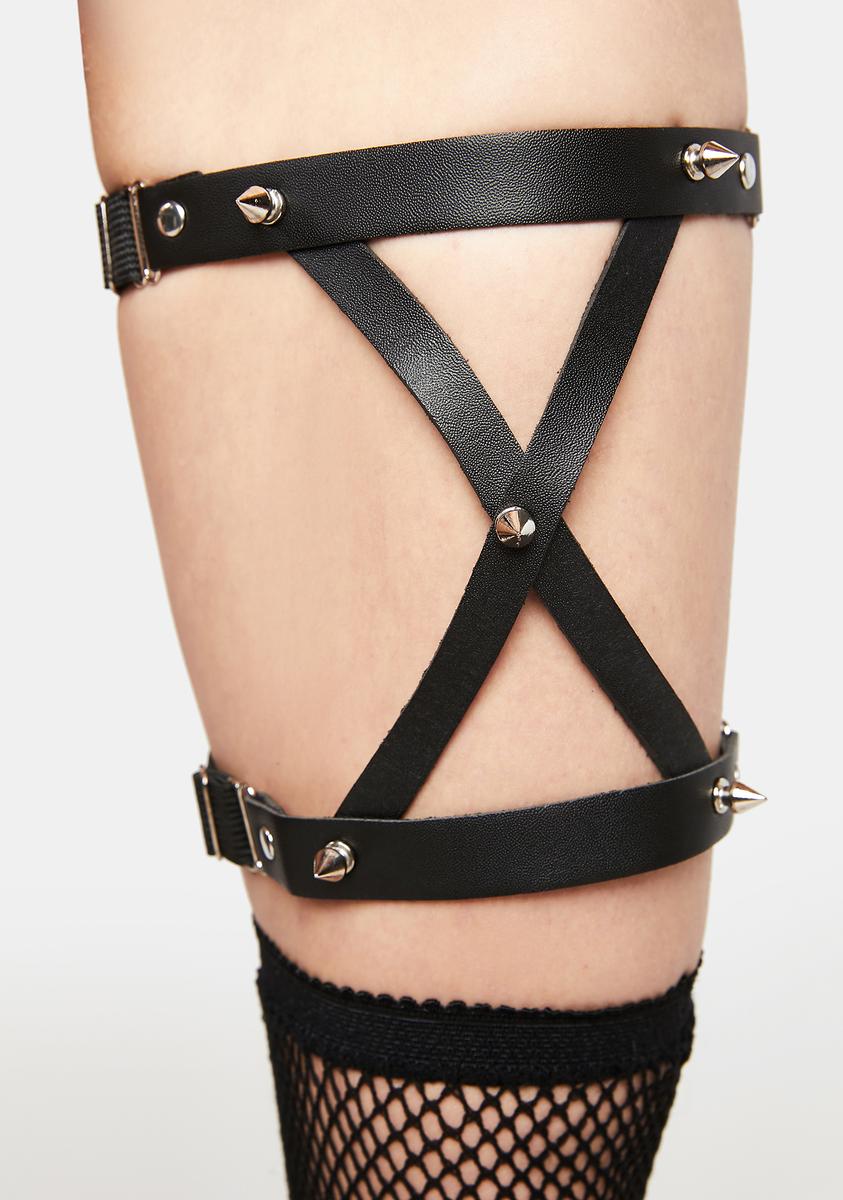 Vegan Leather Criss Cross Spiky Leg Harness Set Dolls Kill Vegan Leather Criss Cross Spiky Leg Harness Set Dolls Kill