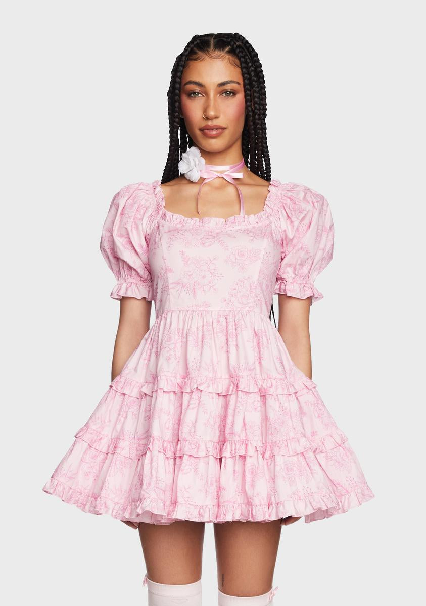 Sugar Thrillz Floral Print Babydoll Dress - Pink Dolls Kill Sugar Thrillz Floral Print Babydoll Dress - Pink Dolls Kill