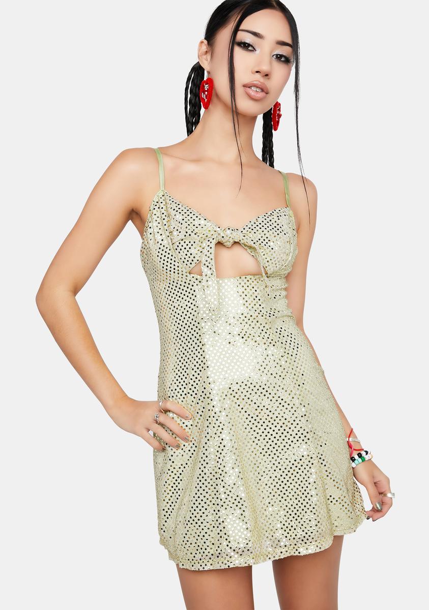 Delia's Cutout Ties Sequin A-Line Mini Dress