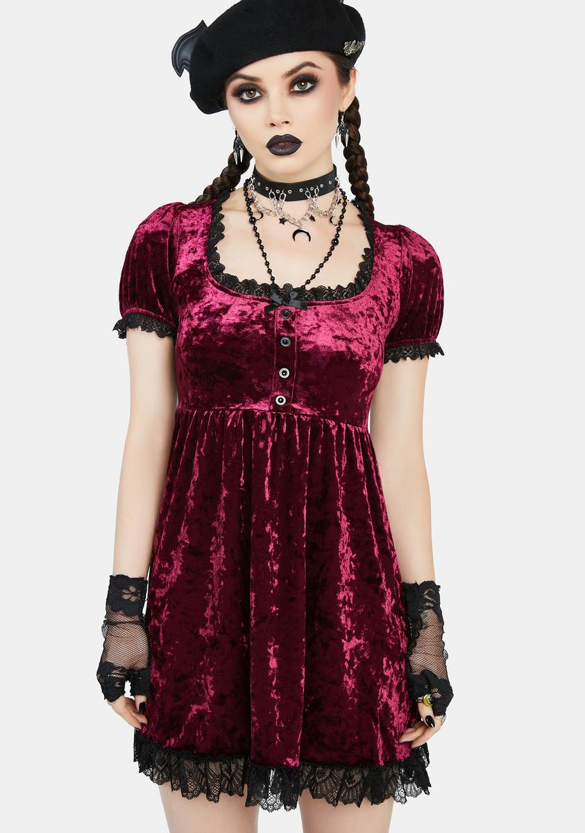 dark red babydoll dress Burgundy Swiss Dot Dress - Babydoll Dress - Long Sleeve Dress